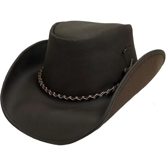 6289 Premium Chocolate Bown Leather Cowboy Hat- Western Style, Uv